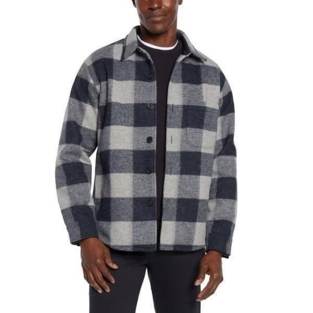LIKE NEW Banana Republic Heritage Shirt Plaid Jacket Blue/Grey Size Medium